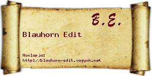 Blauhorn Edit névjegykártya